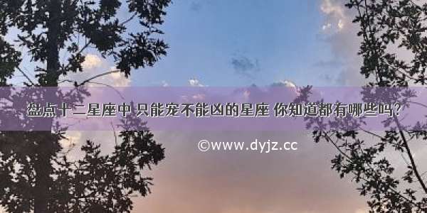 盘点十二星座中 只能宠不能凶的星座 你知道都有哪些吗？