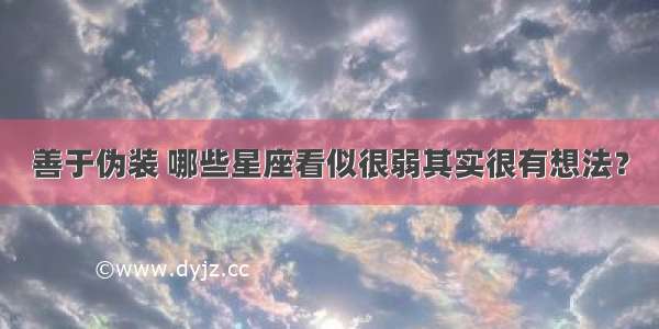 善于伪装 哪些星座看似很弱其实很有想法？