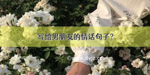 写给男朋友的情话句子？