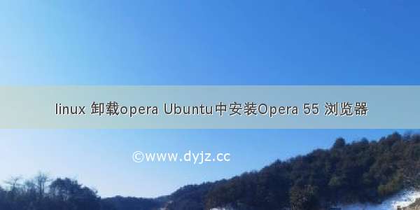 linux 卸载opera Ubuntu中安装Opera 55 浏览器