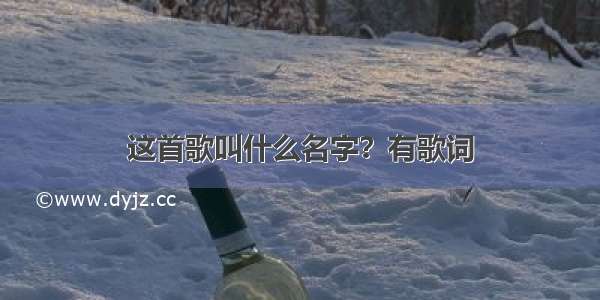 这首歌叫什么名字？有歌词