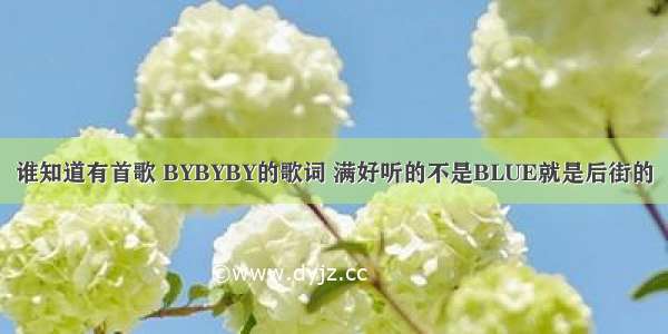 谁知道有首歌 BYBYBY的歌词 满好听的不是BLUE就是后街的