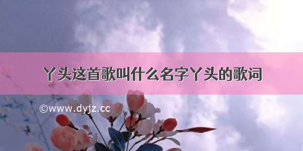 丫头这首歌叫什么名字丫头的歌词