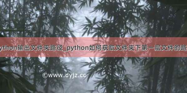 python输出文件夹路径_python如何获取文件夹下第一层文件的路径