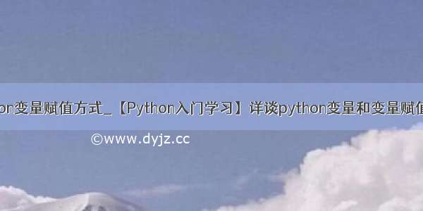 python变量赋值方式_【Python入门学习】详谈python变量和变量赋值语句