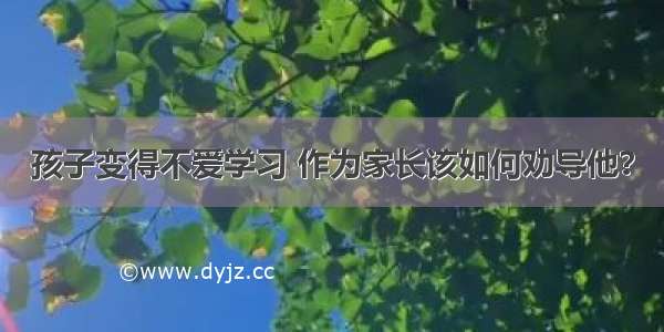 孩子变得不爱学习 作为家长该如何劝导他？