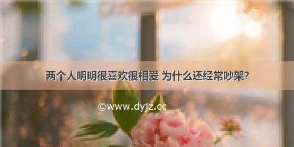 两个人明明很喜欢很相爱 为什么还经常吵架？