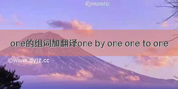 one的组词加翻译one by one one to one