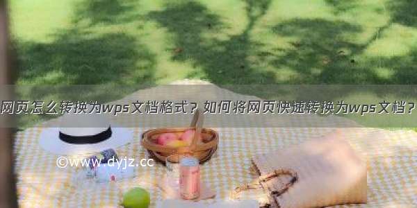 网页怎么转换为wps文档格式？如何将网页快速转换为wps文档？