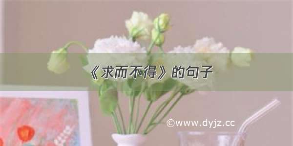 《求而不得》的句子