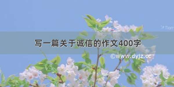 写一篇关于诚信的作文400字