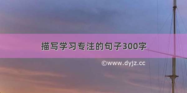 描写学习专注的句子300字