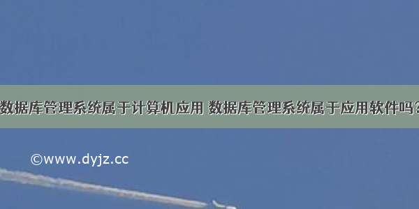 数据库管理系统属于计算机应用 数据库管理系统属于应用软件吗？