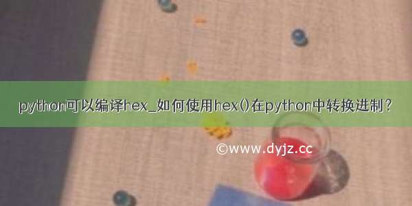 python可以编译hex_如何使用hex()在python中转换进制？