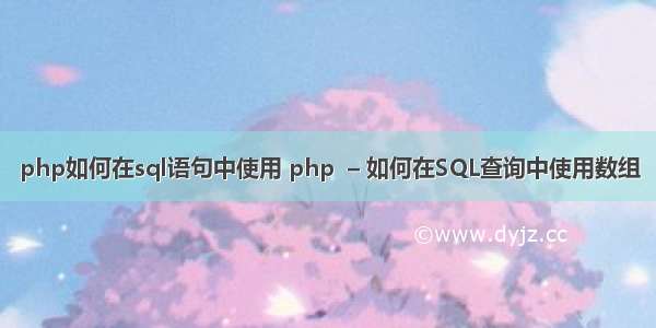 php如何在sql语句中使用 php  – 如何在SQL查询中使用数组