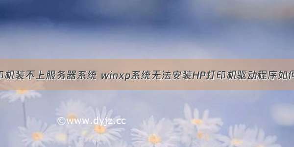 hp打印机装不上服务器系统 winxp系统无法安装HP打印机驱动程序如何解决