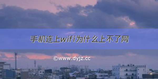 手机连上wifi为什么上不了网