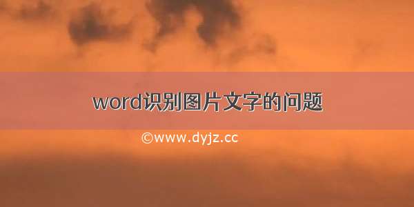 word识别图片文字的问题