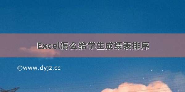 Excel怎么给学生成绩表排序