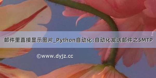 邮件里直接显示图片_Python自动化:自动化发送邮件之SMTP