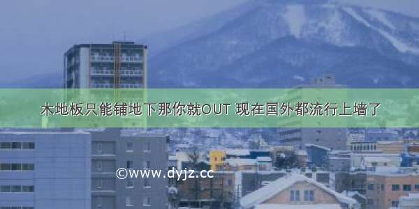 木地板只能铺地下那你就OUT 现在国外都流行上墙了