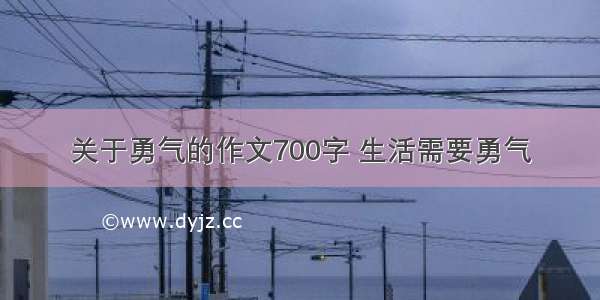 关于勇气的作文700字 生活需要勇气