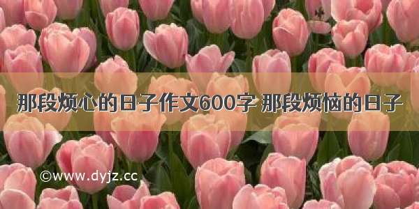 那段烦心的日子作文600字 那段烦恼的日子