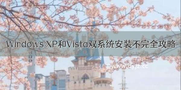 Windows XP和Vista双系统安装不完全攻略