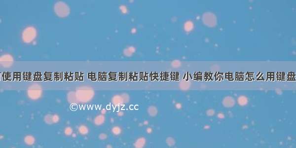 计算机如何使用键盘复制粘贴 电脑复制粘贴快捷键 小编教你电脑怎么用键盘复制粘贴...