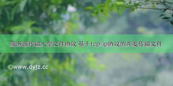 服务器传输大型文件协议 基于tcp/ip协议的并发传输文件