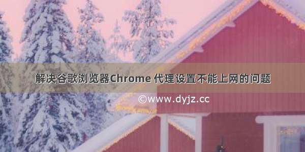 解决谷歌浏览器Chrome 代理设置不能上网的问题