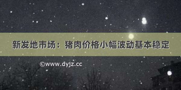 新发地市场：猪肉价格小幅波动基本稳定