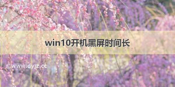 win10开机黑屏时间长