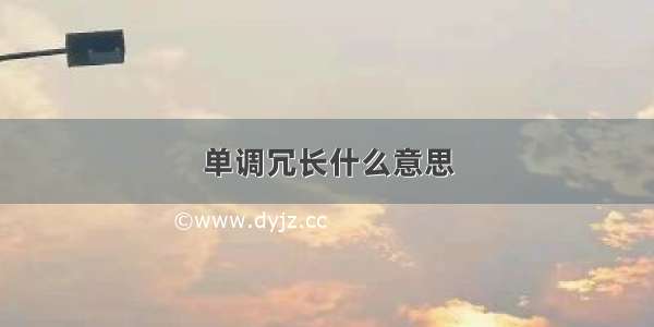 单调冗长什么意思