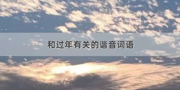 和过年有关的谐音词语