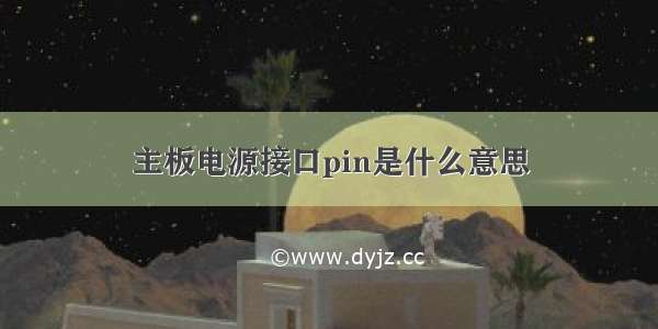 主板电源接口pin是什么意思