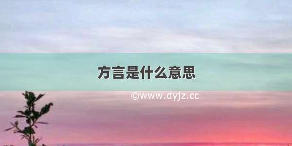 方言是什么意思