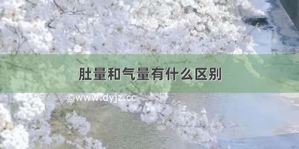 肚量和气量有什么区别