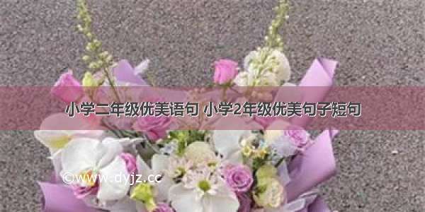 小学二年级优美语句 小学2年级优美句子短句