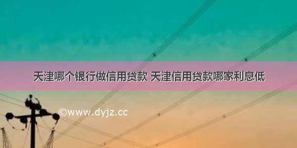 天津哪个银行做信用贷款 天津信用贷款哪家利息低