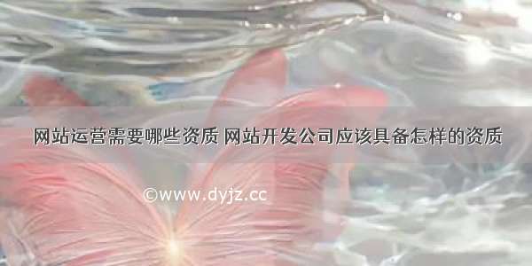 网站运营需要哪些资质 网站开发公司应该具备怎样的资质