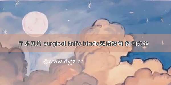 手术刀片 surgical knife blade英语短句 例句大全