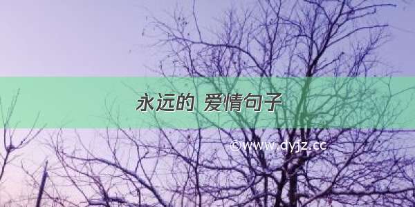 永远的 爱情句子