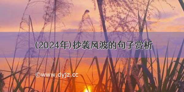 (2024年)抄袭风波的句子赏析