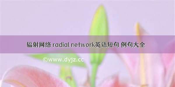 辐射网络 radial network英语短句 例句大全