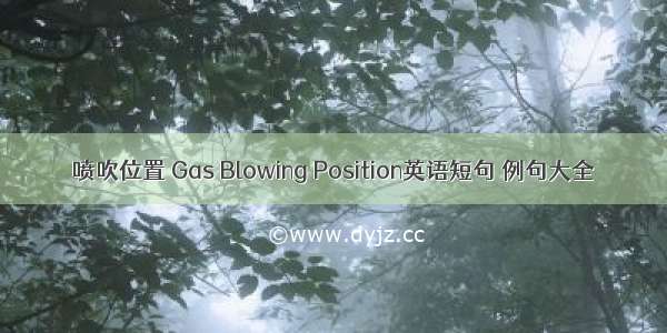 喷吹位置 Gas Blowing Position英语短句 例句大全
