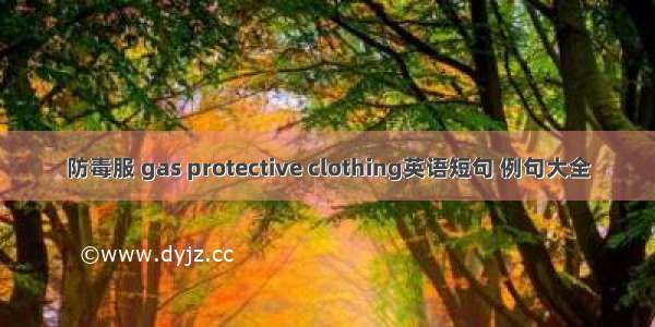 防毒服 gas protective clothing英语短句 例句大全