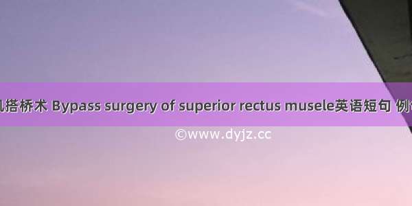 上直肌搭桥术 Bypass surgery of superior rectus musele英语短句 例句大全