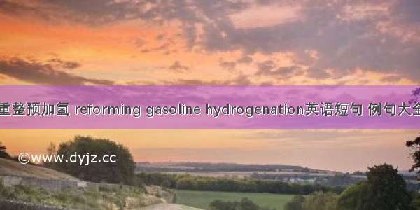 重整预加氢 reforming gasoline hydrogenation英语短句 例句大全