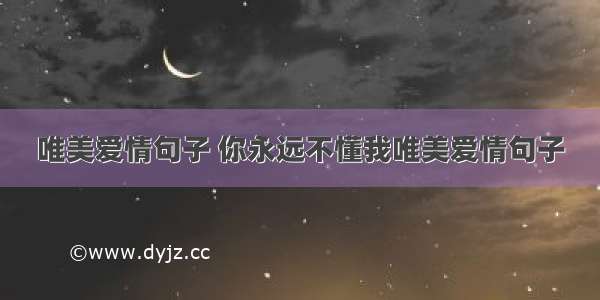 唯美爱情句子 你永远不懂我唯美爱情句子